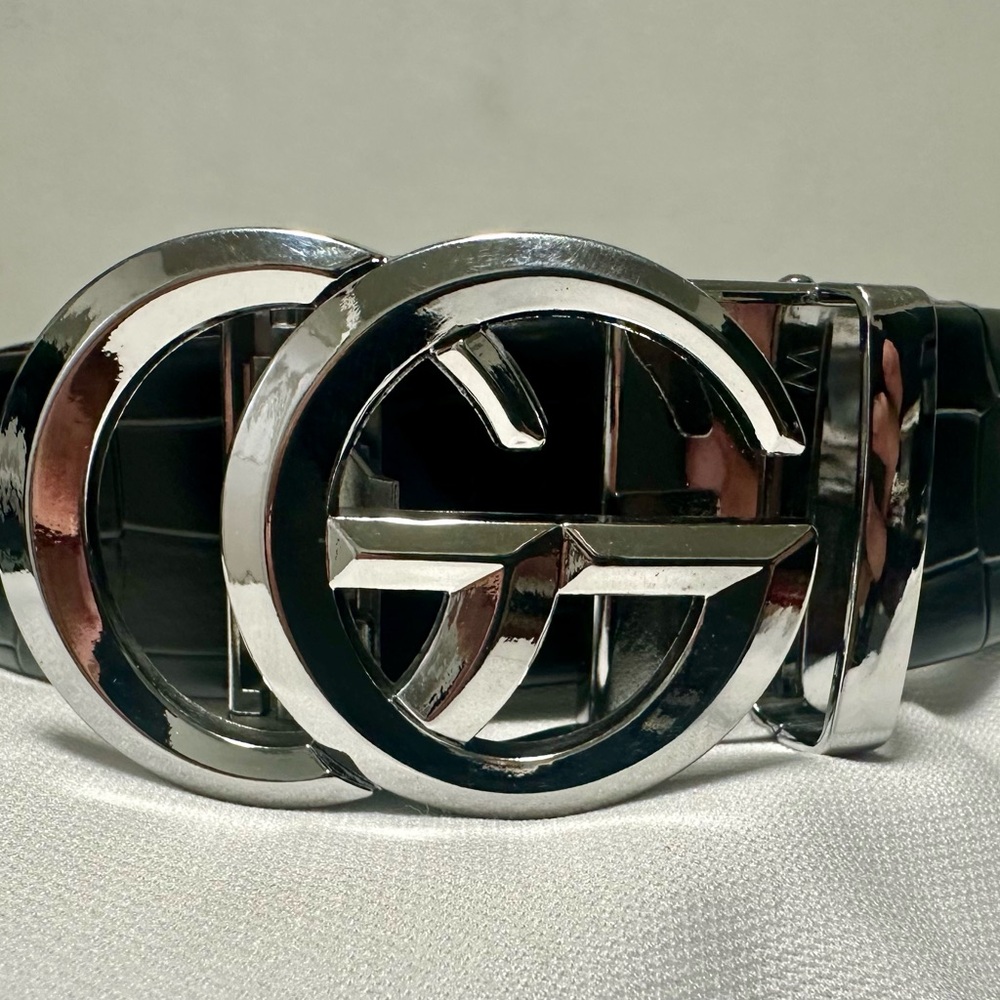 Silver and Black Belt with GG Logo